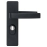 Nemef 3407-2 veiligheidsbeslag kortschild kruk/ kruk zwart met kerntrekbeveiliging PC55 deurdikte 38 tot 45 mm SKG3