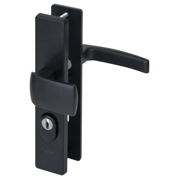 Nemef 3415-2 veiligheidsbeslag knop/ kruk zwart met kerntrekbeveiliging PC72 deurdikte 38 tot 45 mm SKG3 Nemef 3415-2 veiligheidsbeslag knop/ kruk zwart met kerntrekbeveiliging PC72 deurdikte 38 tot 45 mm SKG3