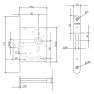 Mauer badkamerschuifdeurslot afgerond PC63 DM50 haakschoot 174x20 RVS Mauer badkamerschuifdeurslot afgerond PC63 DM50 haakschoot 174x20 RVS