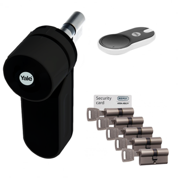 Yale ENTR zwart + NF3 cilinder met kerntrekbeveiliging (6x) - SKG*** Yale ENTR zwart + NF3 cilinder met kerntrekbeveiliging (6x) - SKG***