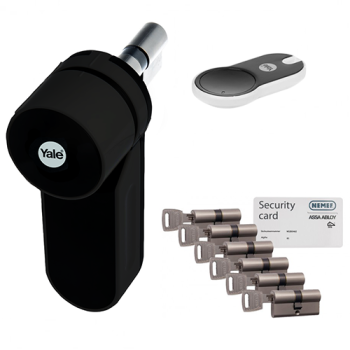 Yale ENTR zwart + NF3 cilinder met kerntrekbeveiliging (7x) - SKG*** Yale ENTR zwart + NF3 cilinder met kerntrekbeveiliging (7x) - SKG***