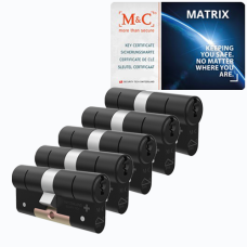 M&C Matrix cilinder met kerntrekbeveiliging (5x) - zwart - SKG*** M&C Matrix cilinder met kerntrekbeveiliging (5x) - zwart - SKG***