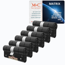 M&C Matrix cilinder met kerntrekbeveiliging (6x) - zwart - SKG*** M&C Matrix cilinder met kerntrekbeveiliging (6x) - zwart - SKG***