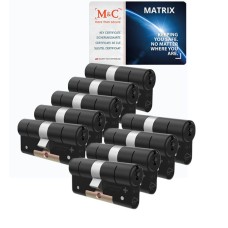 M&C Matrix cilinder met kerntrekbeveiliging (9x) - zwart - SKG*** M&C Matrix cilinder met kerntrekbeveiliging (9x) - zwart - SKG***