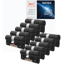 M&C Matrix cilinder met kerntrekbeveiliging (10x) - zwart - SKG*** M&C Matrix cilinder met kerntrekbeveiliging (10x) - zwart - SKG***