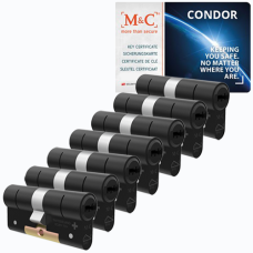 M&C Matrix cilinder met kerntrekbeveiliging (7x) - zwart - SKG*** M&C Matrix cilinder met kerntrekbeveiliging (7x) - zwart - SKG***
