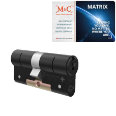 M&C Matrix cilinder met kerntrekbeveiliging (1x) - zwart - SKG*** M&C Matrix cilinder met kerntrekbeveiliging (1x) - zwart - SKG***